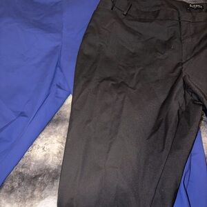 Eloquii Women's Black and Blue Straight Leg Pants